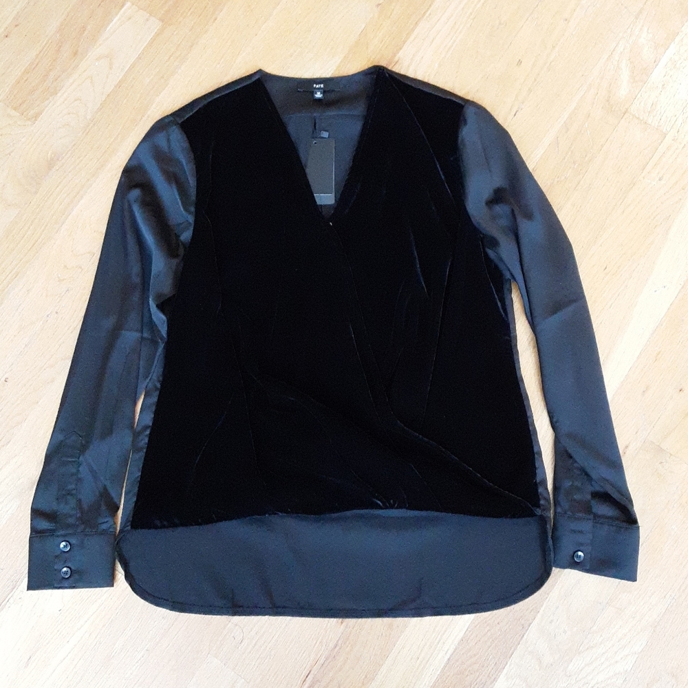 Fate Velvet Faux Wrap Shirt Size Medium